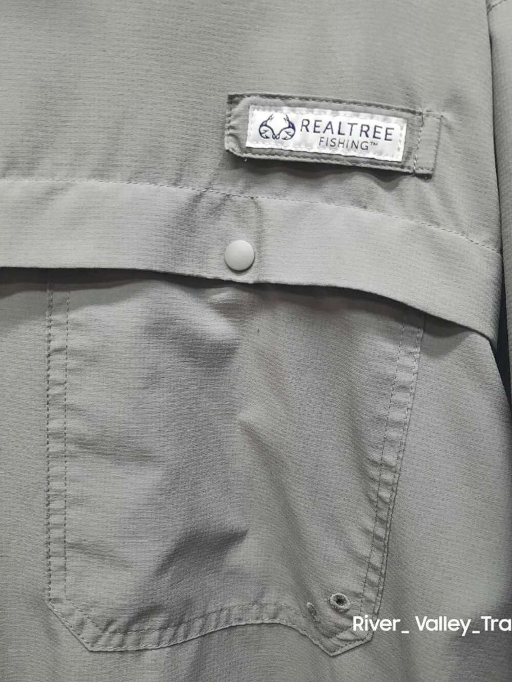 Realtree Fishing Shirt Mens XL Gargoyle Gray Short Sleeve Performance Button Up - Picture 7 of 12